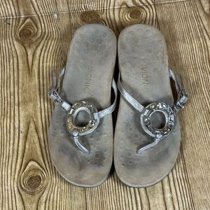 Vionic Ricci Orthaheel Womens Size 9 Gold Casual Slipper Flip Flop Thong Sandals